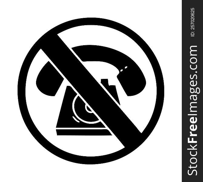 Flat Symbol No Phones Allowed Sign