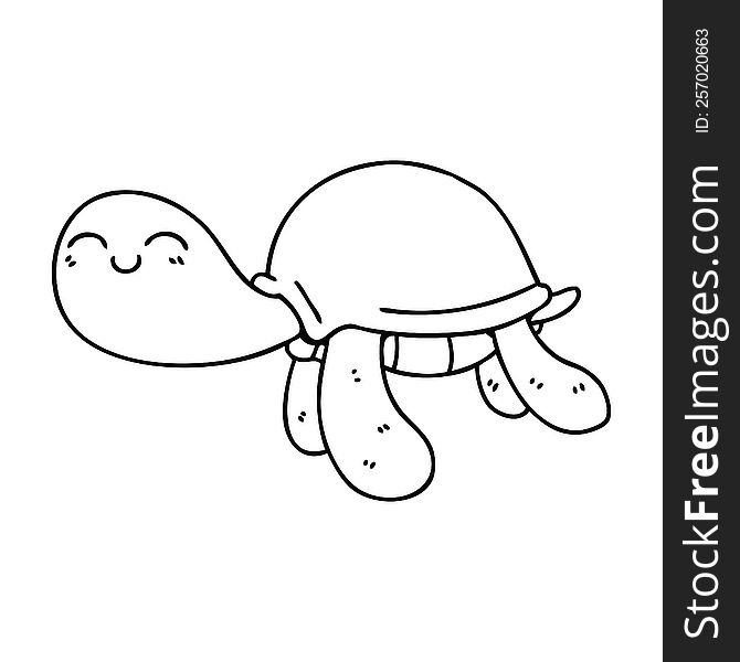 line drawing quirky cartoon turtle. line drawing quirky cartoon turtle