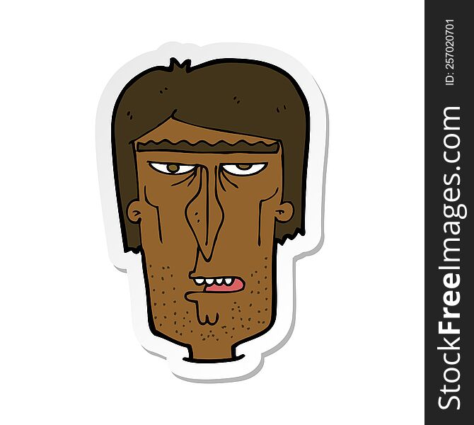 Sticker Of A Cartoon Angry Face