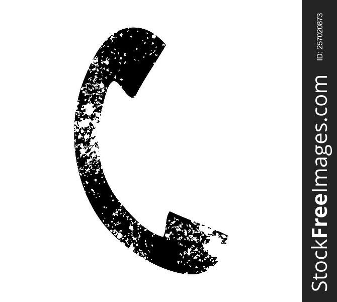 distressed symbol telephone handset