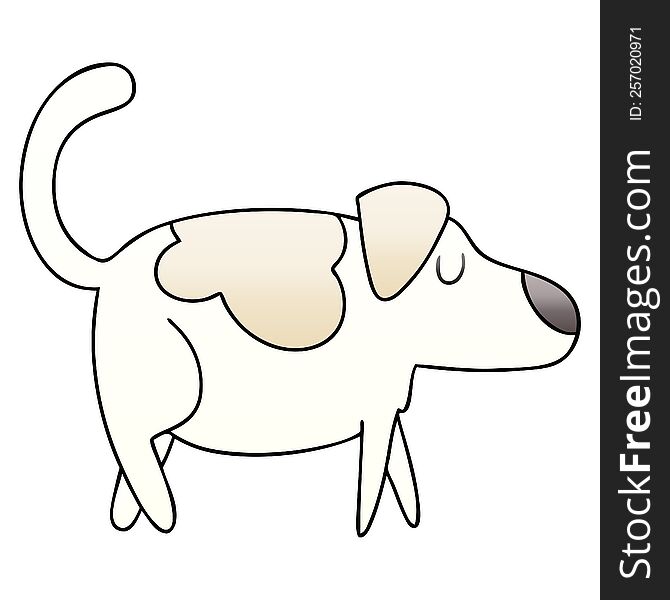 Quirky Gradient Shaded Cartoon Dog