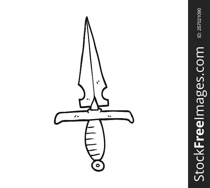 black and white cartoon dagger