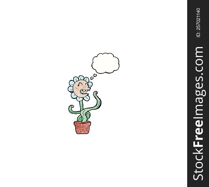 Cartoon Flower With Thought Bubble