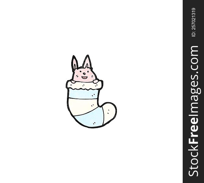 Cartoon Rabbit In Sock