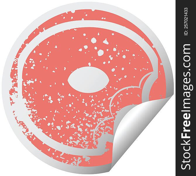 Bitten Donut Graphic Distressed Sticker