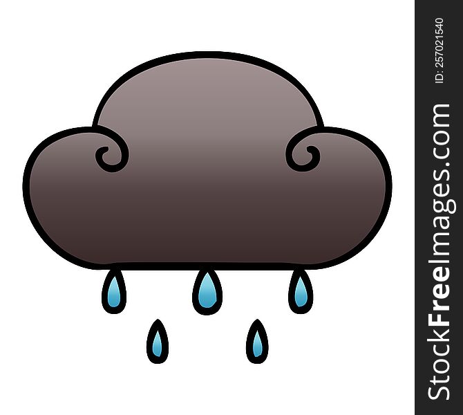 Quirky Gradient Shaded Cartoon Rain Cloud