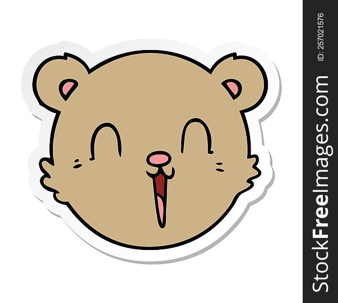 Sticker Of A Cute Cartoon Teddy Bear Face