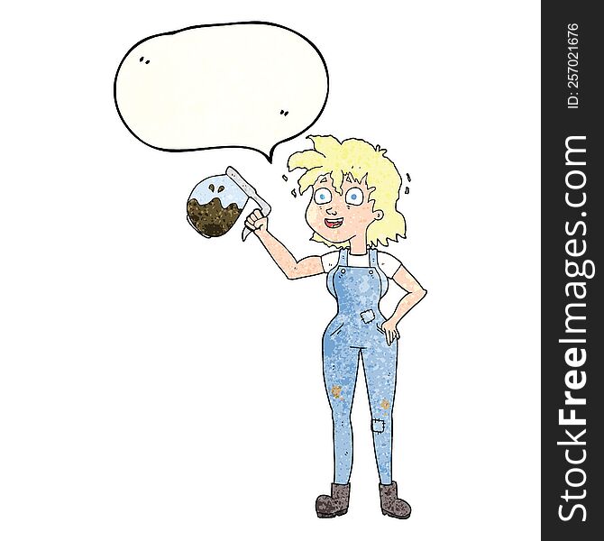 too much coffee speech bubble textured cartoon