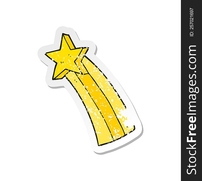 Retro Distressed Sticker Of A Cartoon Shooting Star