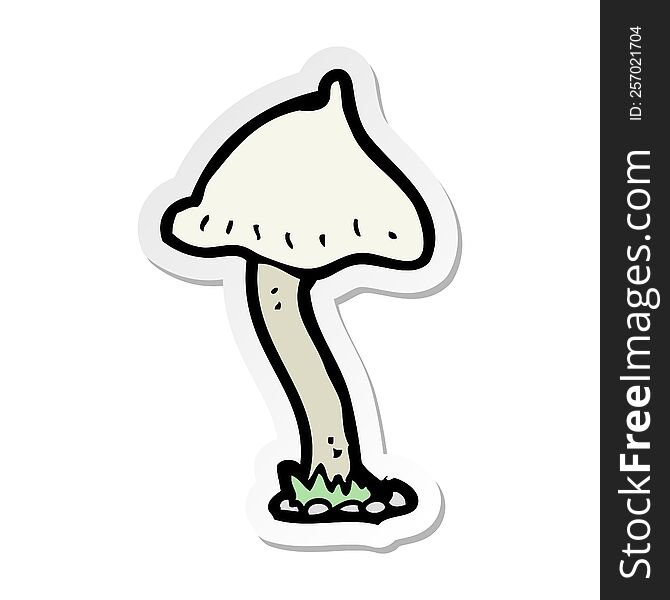 Sticker Of A Cartoon Mushroom