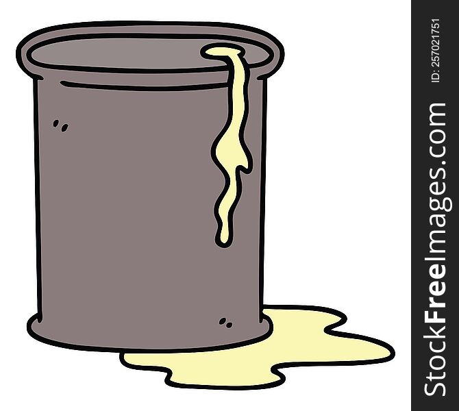 Quirky Hand Drawn Cartoon Barrel Of Oil