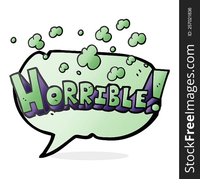 Speech Bubble Cartoon Word Horrible