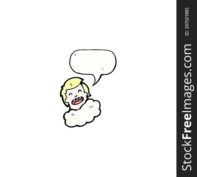 Talking Head In Cloud Cartoon