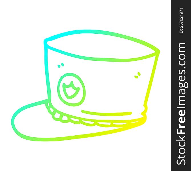 cold gradient line drawing of a cartoon band hat