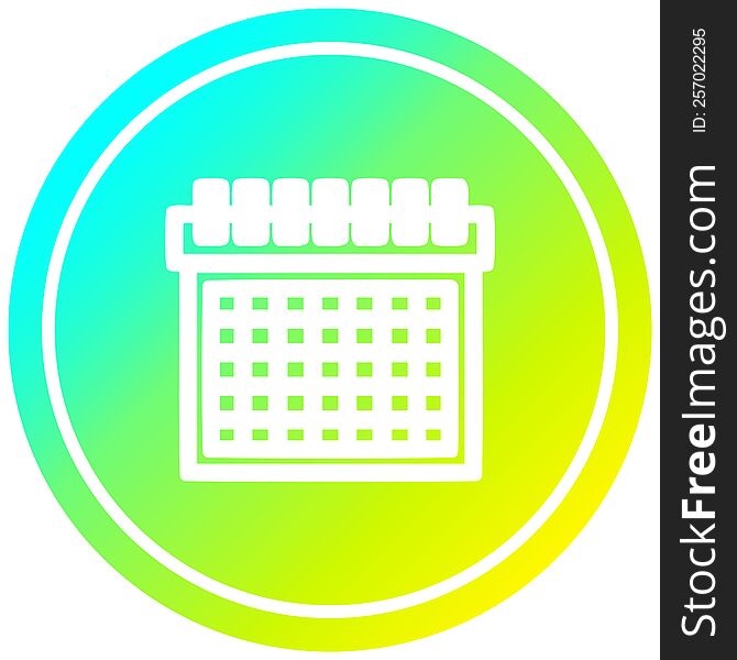 monthly calendar circular icon with cool gradient finish. monthly calendar circular icon with cool gradient finish
