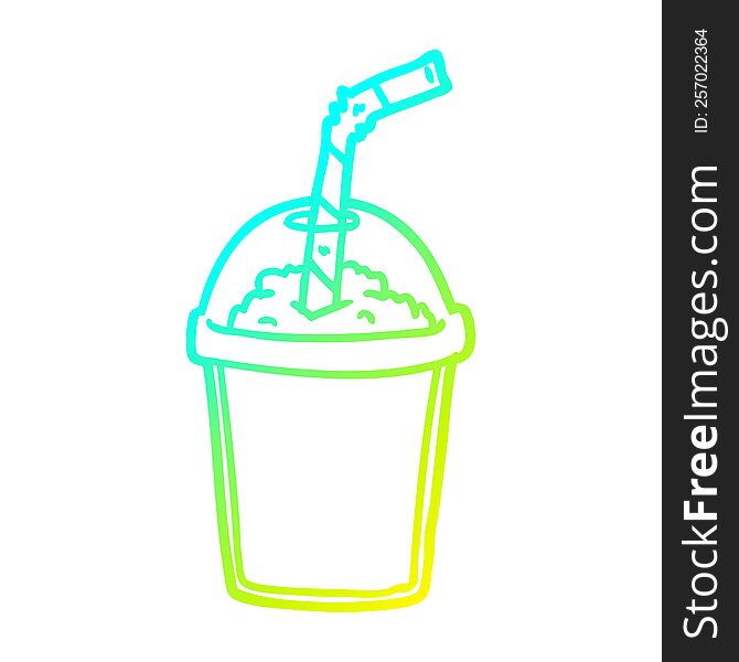 cold gradient line drawing iced smoothie