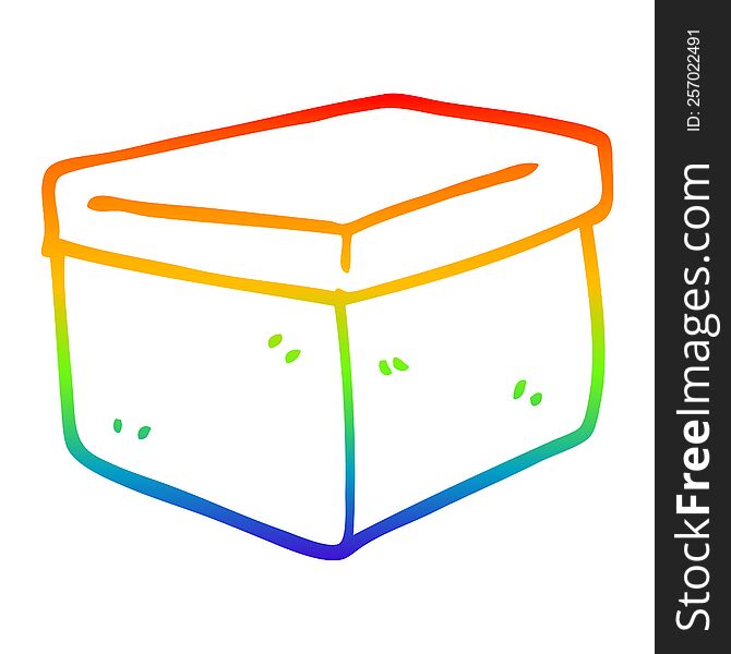 rainbow gradient line drawing of a cartoon filing box