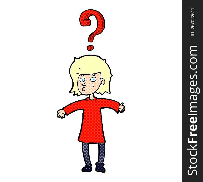 cartoon woman asking question