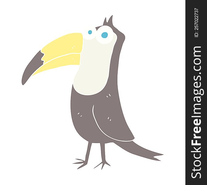 Flat Color Illustration Of A Cartoon Toucan