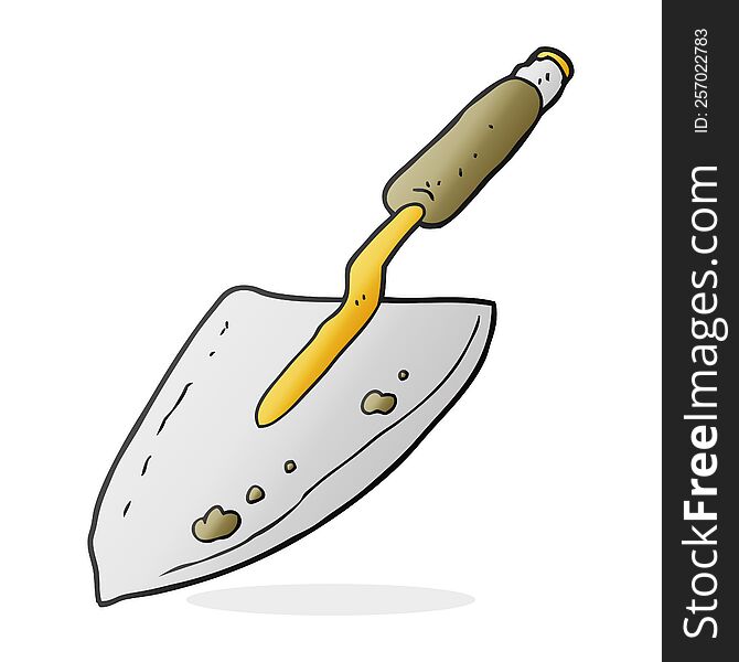 freehand drawn cartoon garden trowel