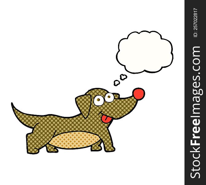 Thought Bubble Cartoon Happy Little Dog