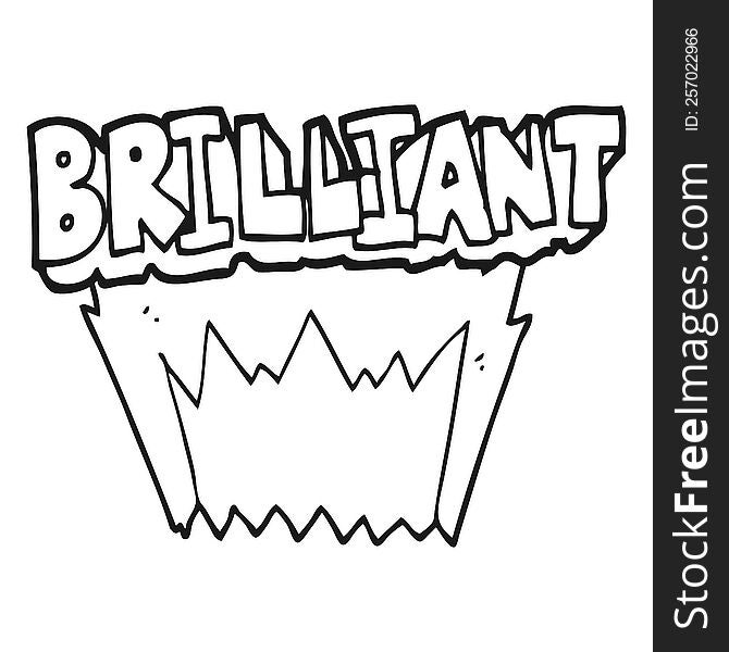 brilliant freehand drawn black and white cartoon word. brilliant freehand drawn black and white cartoon word