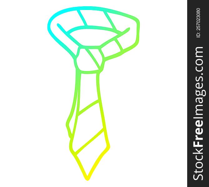 cold gradient line drawing of a cartoon office tie