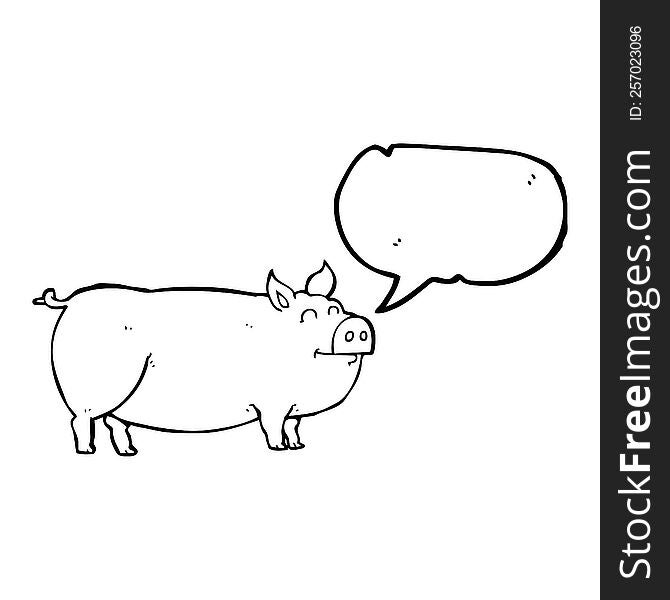 Speech Bubble Cartoon Muddy Pig