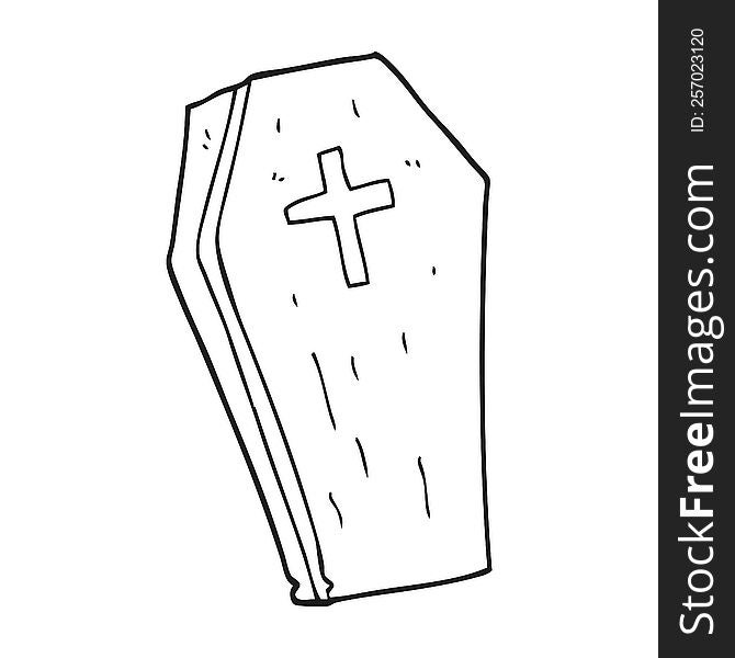 Black And White Cartoon Spooky Coffin