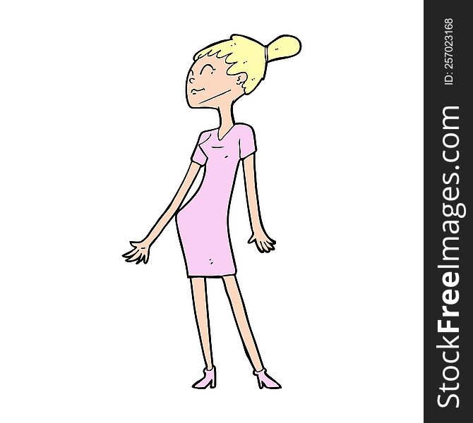 Cartoon Woman In Dress