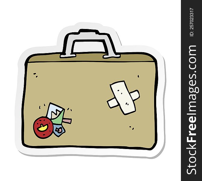 Sticker Of A Cartoon Luggage