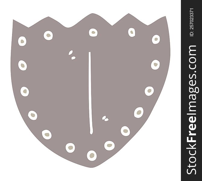 flat color illustration cartoon shield