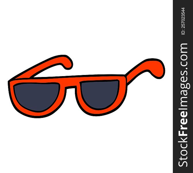 hand drawn doodle style cartoon sunglasses