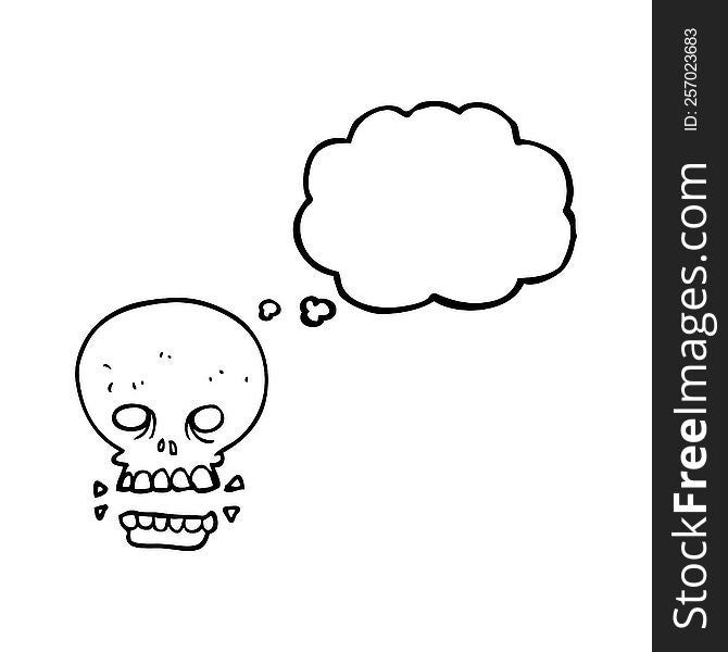 Thought Bubble Cartoon Scary Skull