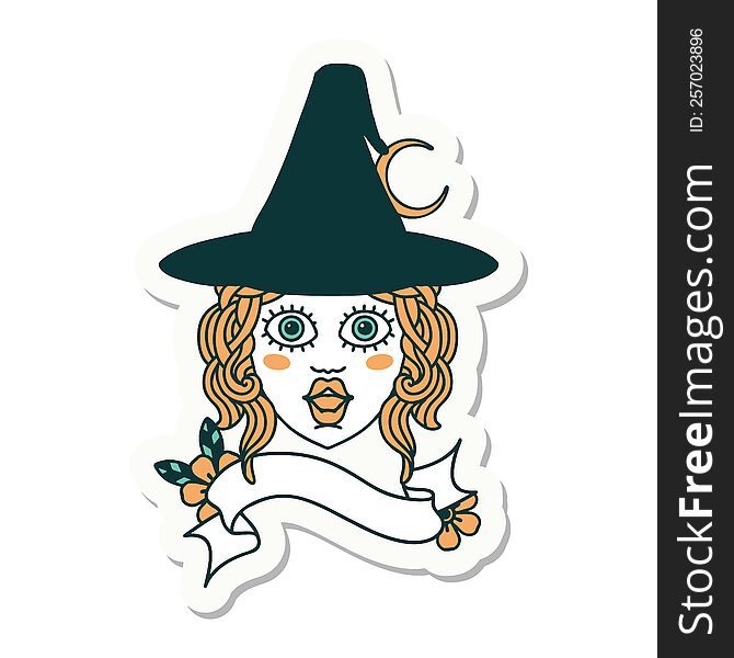 Human Witch Character Face Sticker