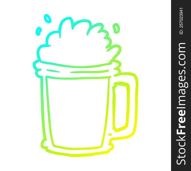 cold gradient line drawing of a pint of ale