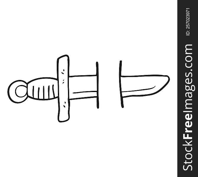 Black And White Cartoon Tattoo Knife Symbol