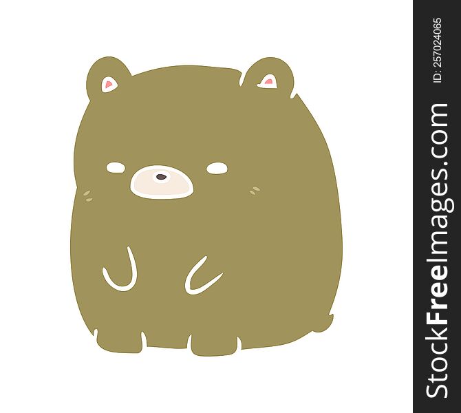 Cute Flat Color Style Cartoon Sad Bear