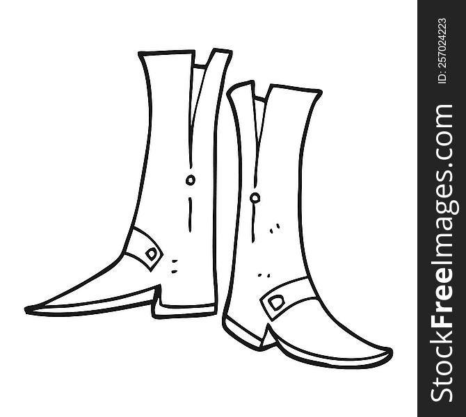 Black And White Cartoon Boots
