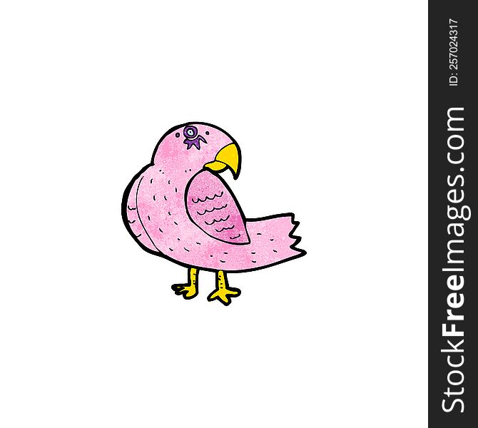 cartoon pink parrot
