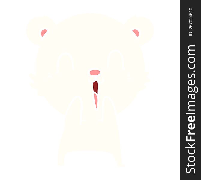 Happy Flat Color Style Cartoon Polar Bear