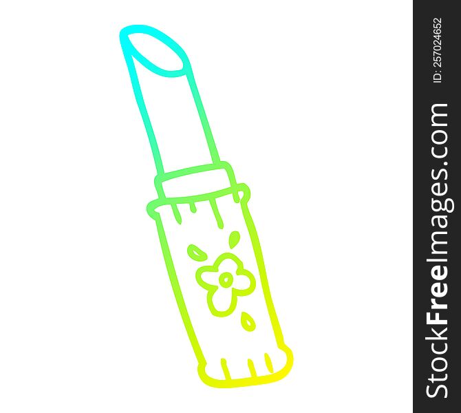 cold gradient line drawing of a cartoon lipstick