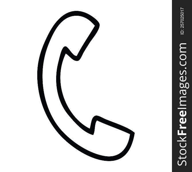 Line Drawing Cartoon Telephone Handset