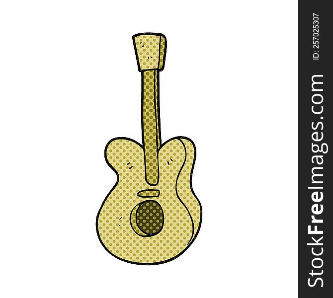 freehand drawn cartoon guitar