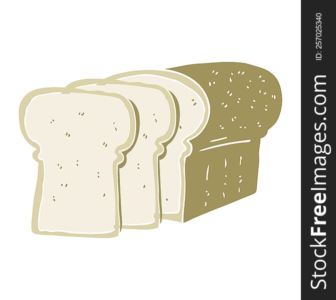 flat color style cartoon sliced bread