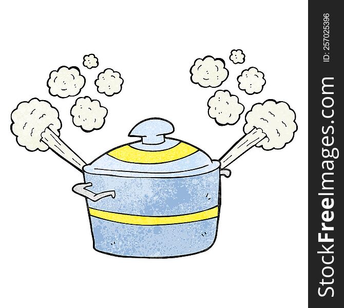 Textured Cartoon Steaming Cooking Pot