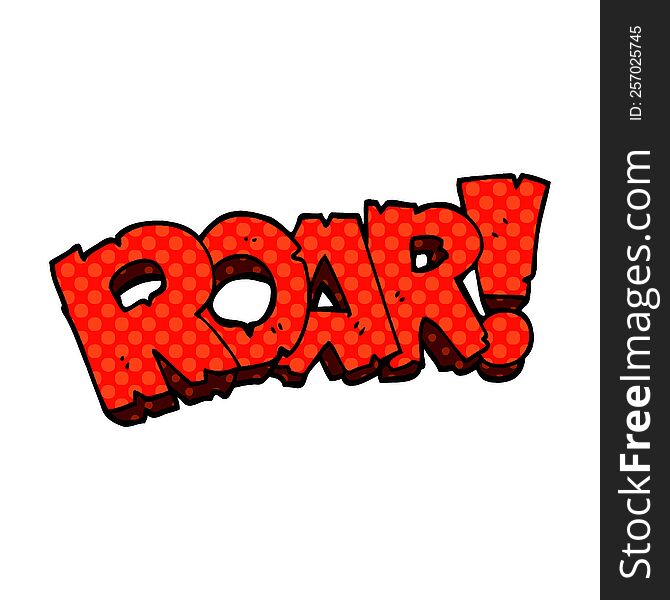 Cartoon Doodle Roar Sign