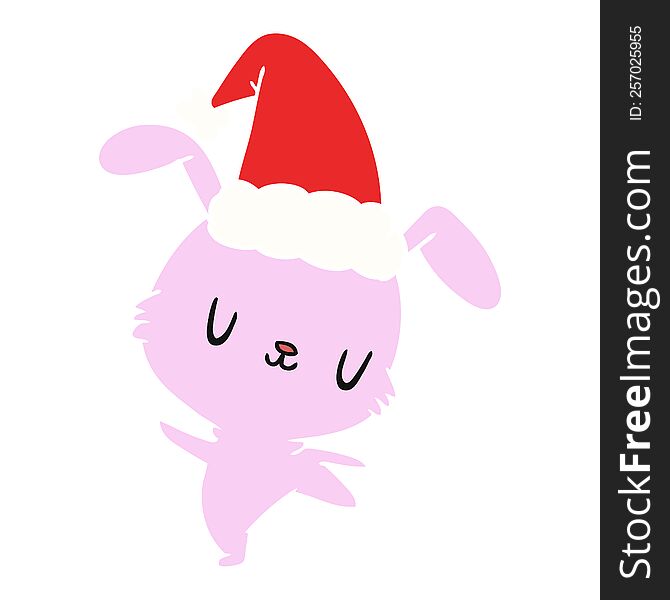 christmas cartoon of kawaii rabbit