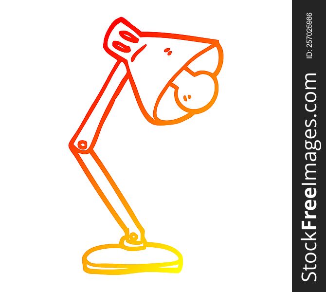 warm gradient line drawing of a cartoon office lamp