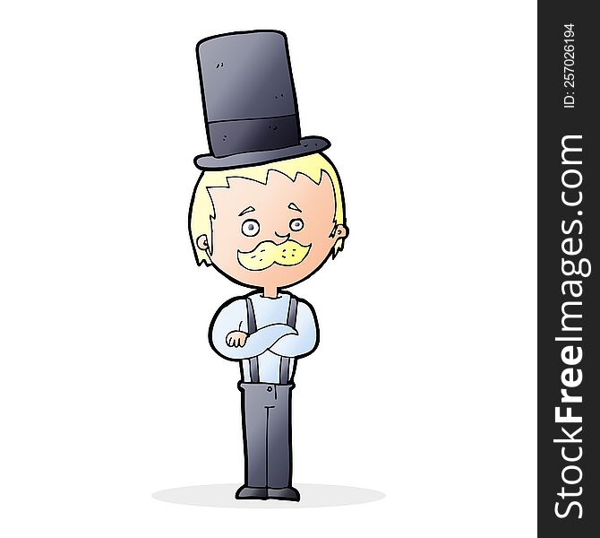 Cartoon Man In Top Hat